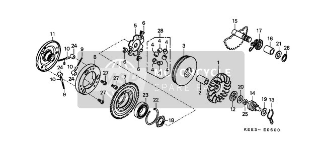 22123GZ0000, Jeu De Rouleau De Poids, Honda, 3